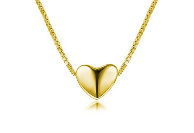 Lisandra Scott Kette mit Anhänger Damen Halskette 925 Sterling Silber mit Herz Anhänger 18K vergoldet, Schimmernder Glanz – Zeitlose Eleganz in Echtsilber von Lisandra Scott