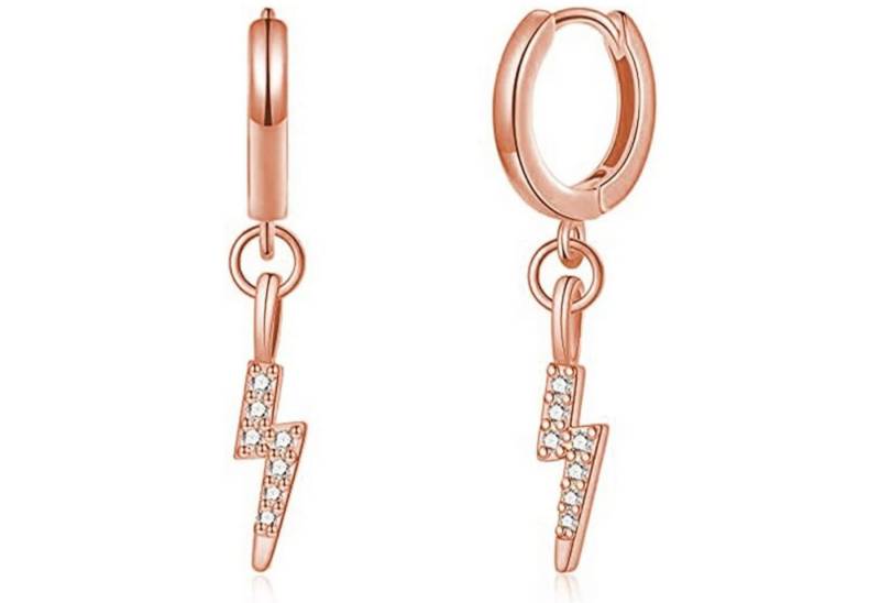 Lisandra Scott Ohrhänger-Set 925 Sterling Silber Creolen Blitz 14K vergoldet I Ohrringe Damen, Zeitlos, glänzend, bedeutungsvoll – Deine Creolen für jeden Moment von Lisandra Scott