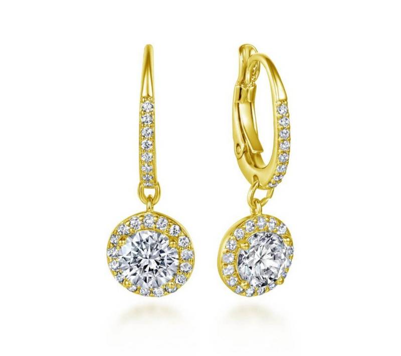 Lisandra Scott Paar Creolen Ohrringe Kristallpavé mit Steinen und Tropfen Anhänger Schmuck, Strahlende Zirkonia-Tropfen, handgefertigt für große Augenblicke von Lisandra Scott