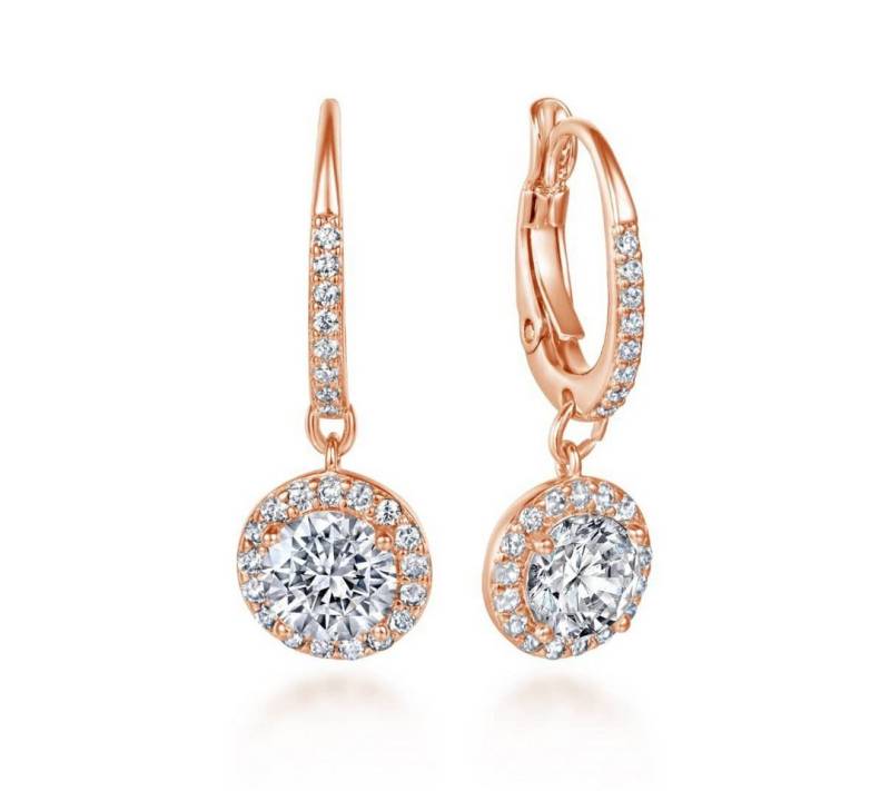 Lisandra Scott Paar Creolen Ohrringe Kristallpavé mit Steinen und Tropfen Anhänger Schmuck, Strahlende Zirkonia-Tropfen, handgefertigt für große Augenblicke von Lisandra Scott