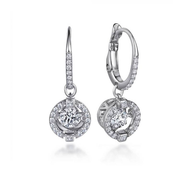 Lisandra Scott Paar Ohrhänger Funkelnd Creolen Ohrringe Kristallpavé hängend, 3D Zirkonia Kristall, Zeitlos elegant – Funkelnde Details für unvergessliche Auftritte von Lisandra Scott