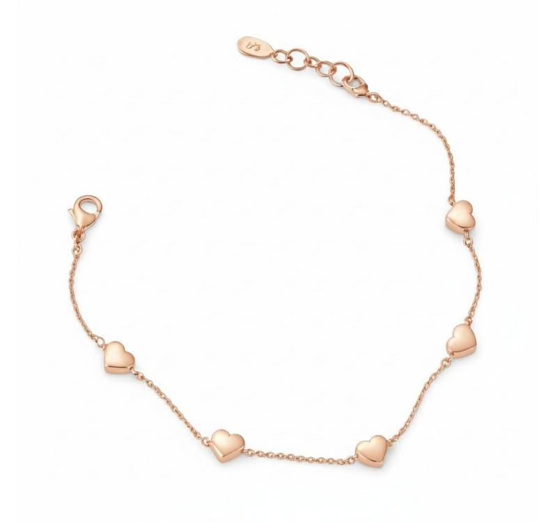 Lisandra Scott Silberarmband Armband aus 925 Sterling Silber mit Herz Anhänger für Damen & Mädchen, Zart, elegant, voller Herz – verstellbar von 16 bis 20 cm von Lisandra Scott