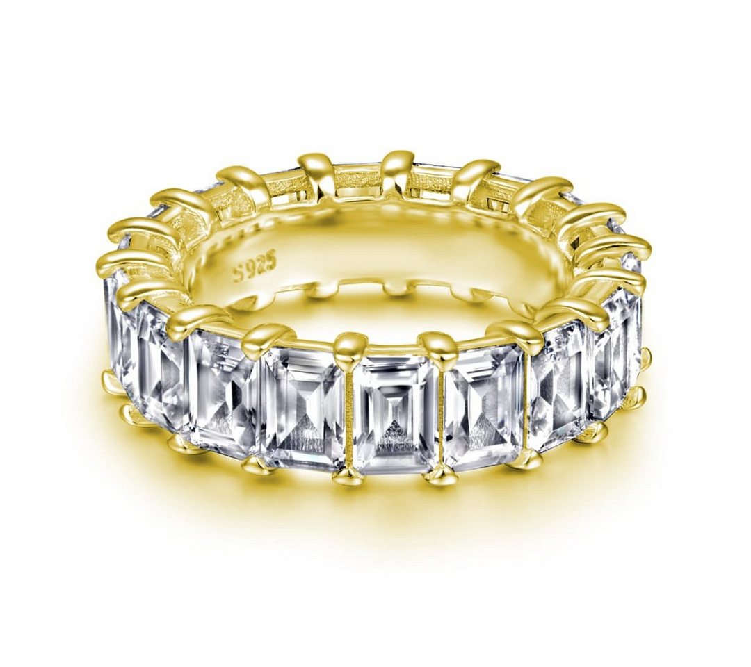 Lisandra Scott Silberring 18K Funkelnder Baguette Eternity Ring 925 Sterling Silber mit Steinen von Lisandra Scott