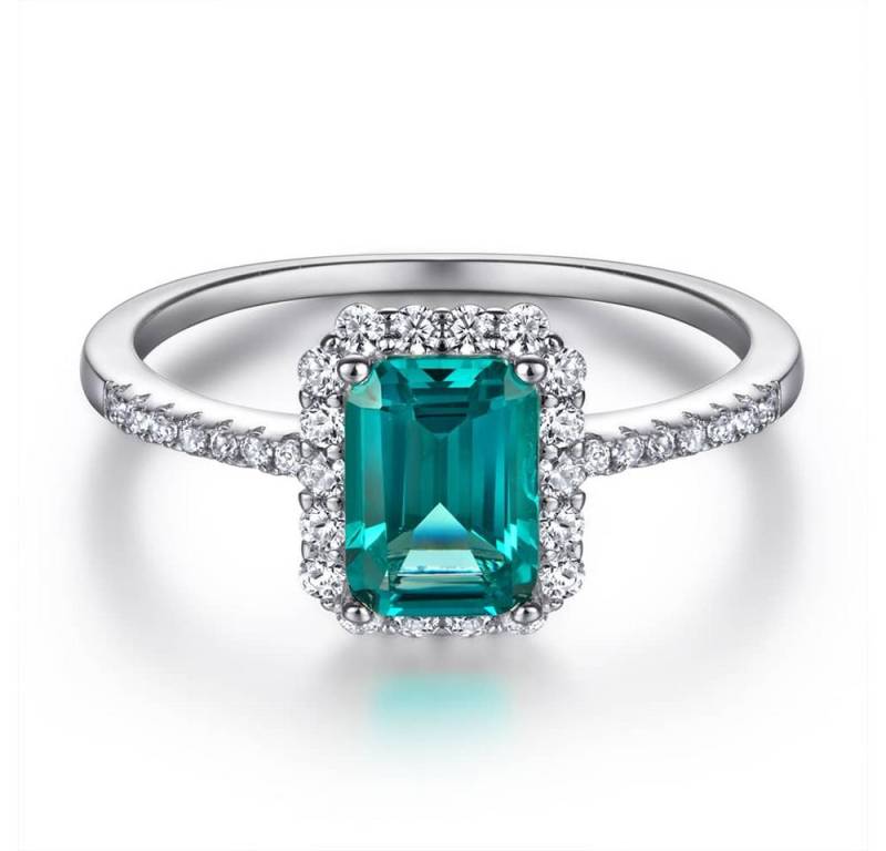 Lisandra Scott Silberring Damenring 925 Sterling Silber mit grünem Smaragd Stein Profischliff, Funkelnde Akzente – Zeitlos und luxuriös von Lisandra Scott