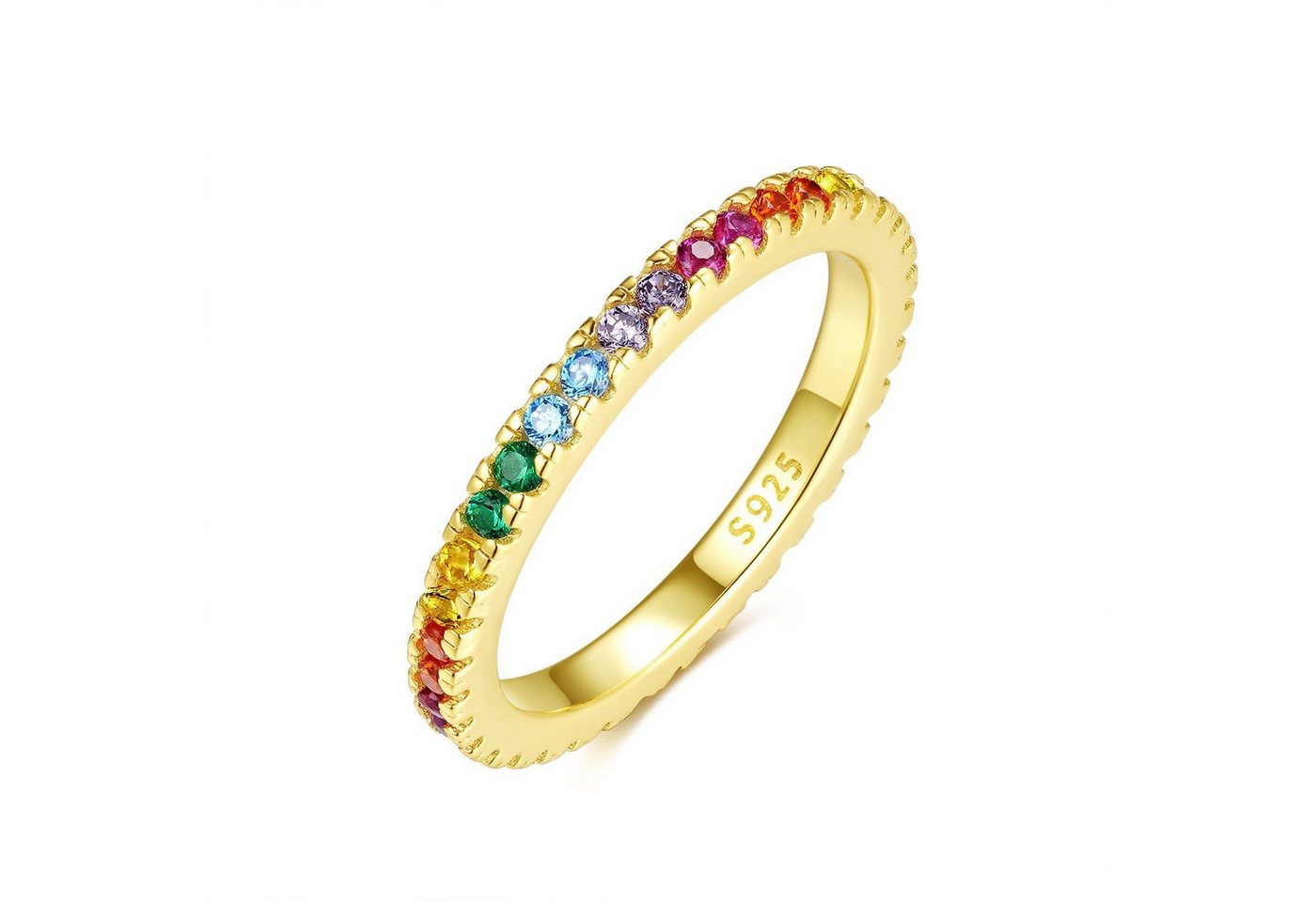 Lisandra Scott Silberring Eternity Ring 925 Silber »Bunte Zirkonia Steine« Regenbogen Rainbow von Lisandra Scott