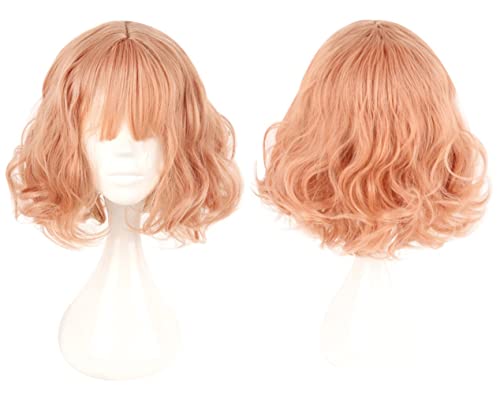 NiceLisa Frauen 35cm Flat Bangs mittleren Teil Haar Pastell rosa schöne tägliche Doki Doki Literature Club Sayori Cosplay Perücke von NiceLisa