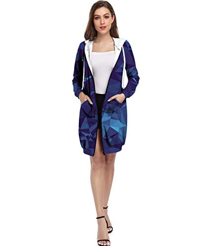 TCHWM Amazon Long Hoodie Over The Knee Digital Print Hoodie Zipper Slimming Hoodie Coat Woman (Color : SMLLWY01-05-SM284, Size : XL) von Lisap