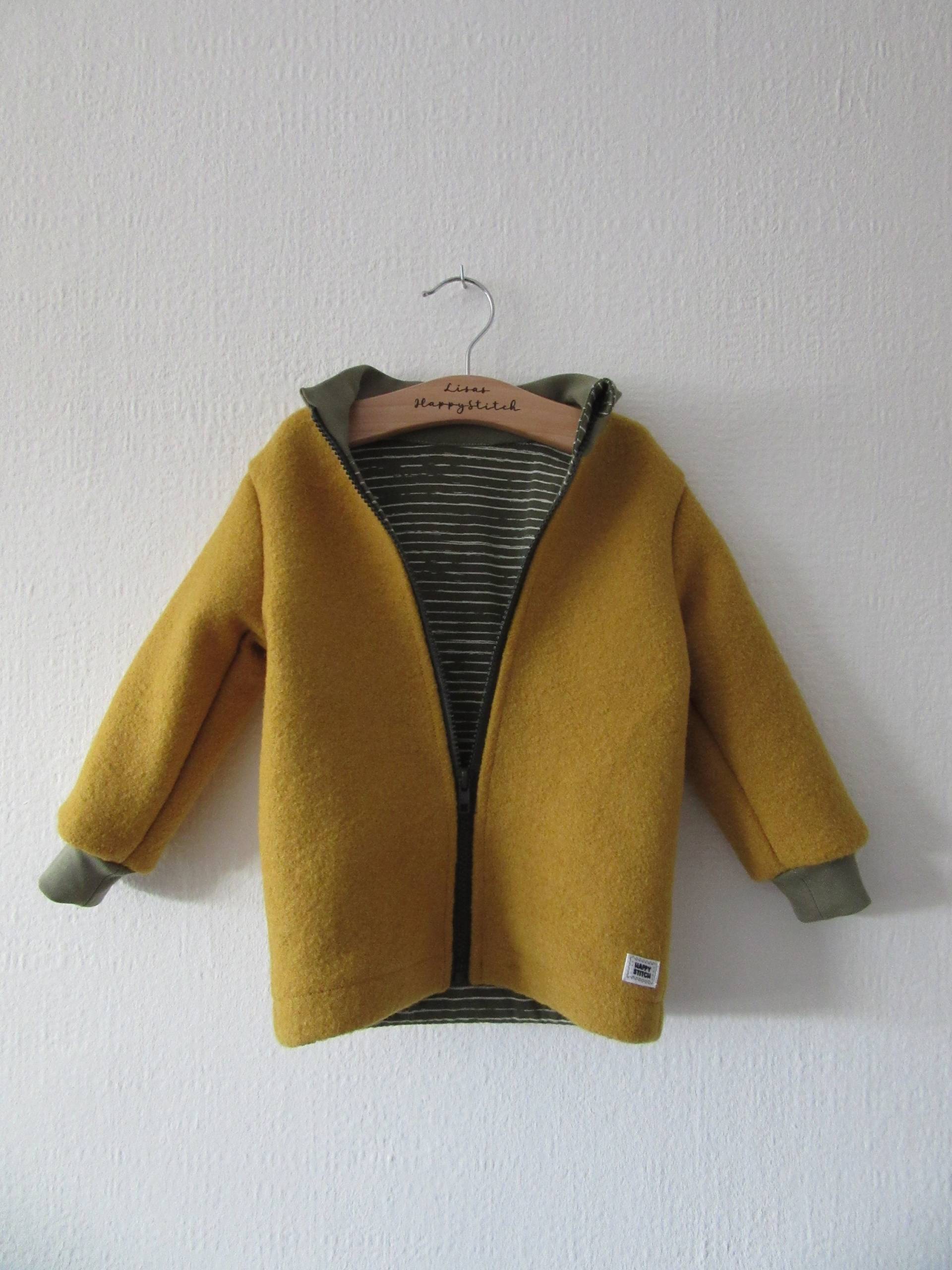 Lined Boiled Wool Jacket/Available With Or Without Hood Size 92 Handmade Lined Boiled Wool Jacket/Available With Or Without Hood Size 92 Handmade von LisasHappyStitch