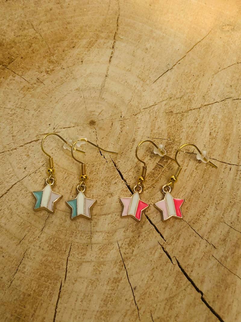 stern Ohrringe Gold Und Pastel stern Ohrringe Gold Und Pastel von LisasJewelleryShop