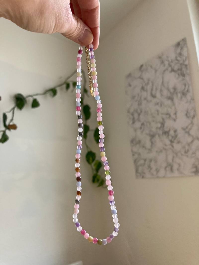 Handgemachte Halskette Mit Echtsteinen/ Beaded Necklace von LisbertDIY
