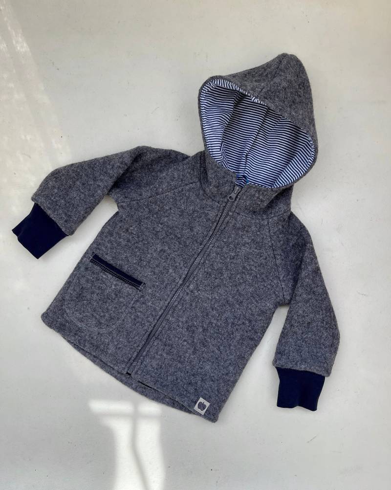 Jacke Aus Walk Für Kinder Mit Reißverschluss Grau von Lisbeth2015