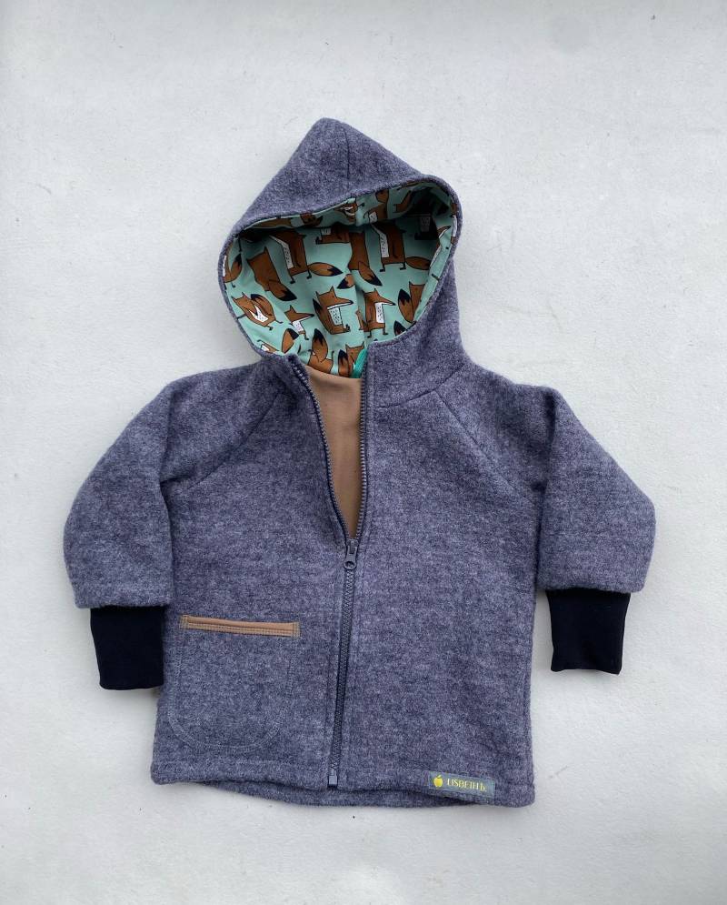 Jacke Aus Walk Für Kinder Mit Reißverschluss Grau von Lisbeth2015