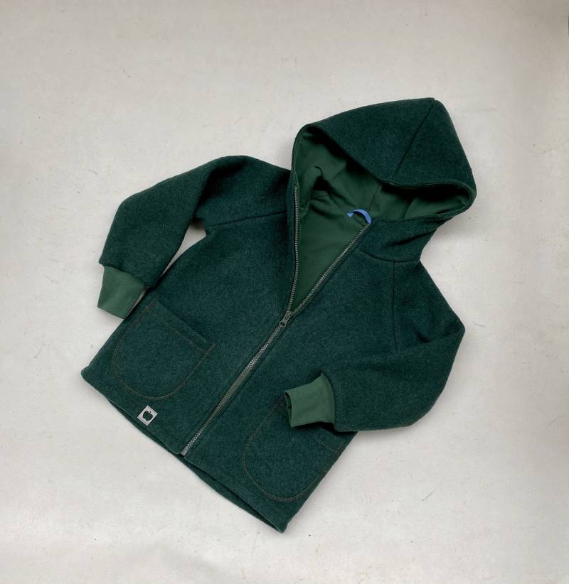 Jacke Aus Walk Für Kinder Mit Reißverschluss Tannengrün von Lisbeth2015