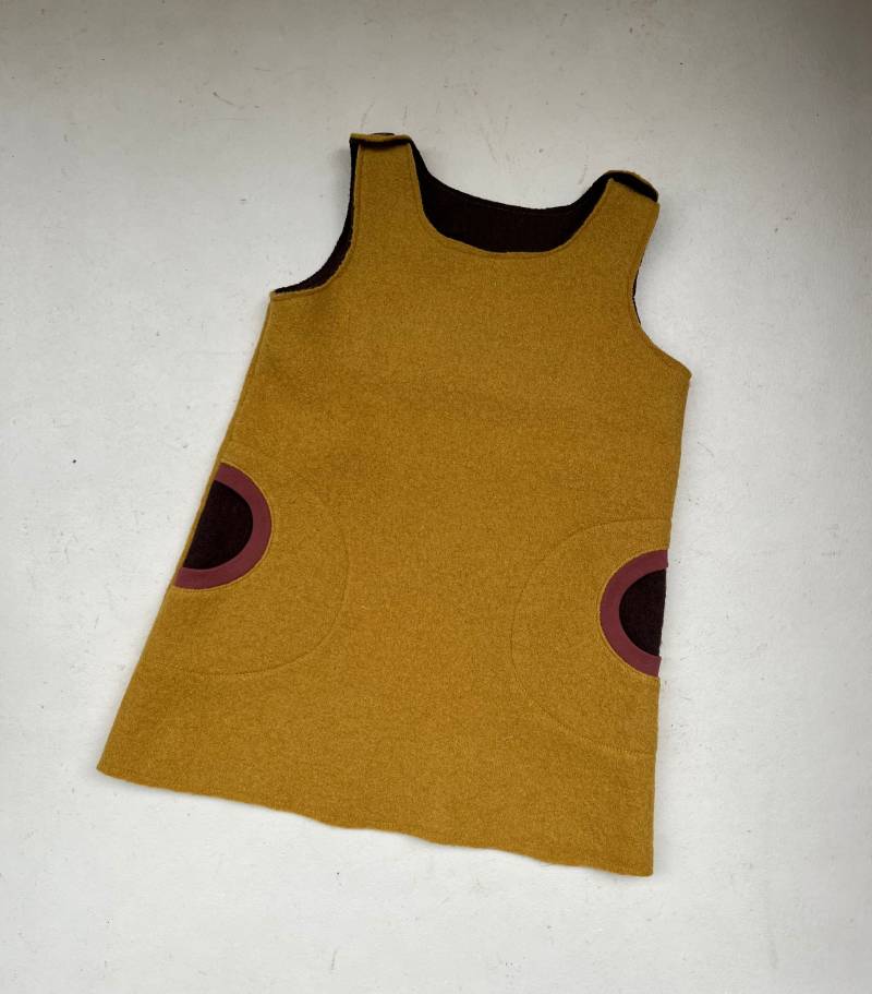 Trägerkleid Aus Walk Gelb von Lisbeth2015