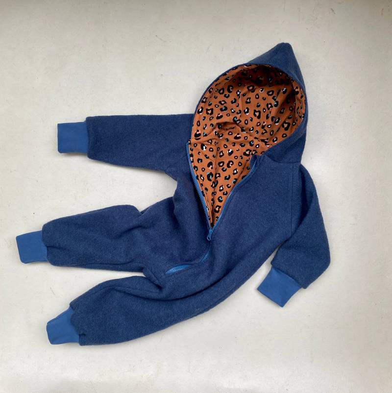 Wollwalk-Overall Für Kinder Leo in Blau von Lisbeth2015