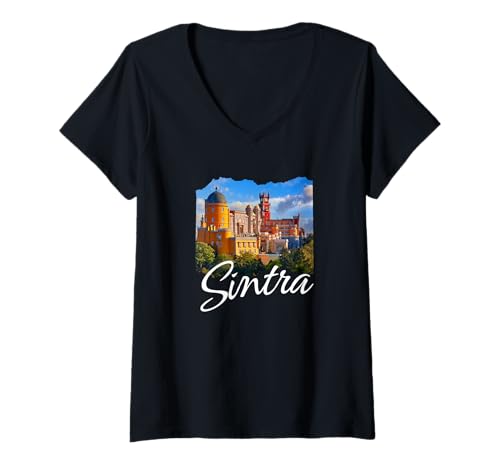 Damen Lissabon/Sintra T-Shirt mit V-Ausschnitt Damen Lissabon/Sintra T-Shirt mit V-Ausschnitt von Lisbon Portugal Souvenir Store