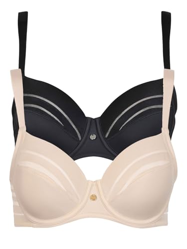 Lisca 2er Pack Bügel BH Alegra 020147 Gr. 85C in Black-Skin von Lisca