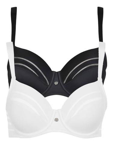 Lisca 2er Pack Bügel BH Alegra 020147 Gr. 85C in Black-White von Lisca