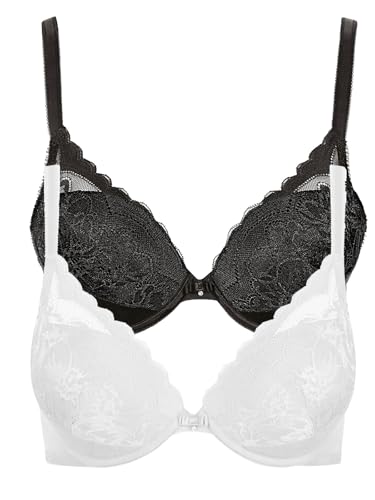 Lisca 2er Pack Push up BH Evelyn 020230 Gr. 85C in Black-White von Lisca