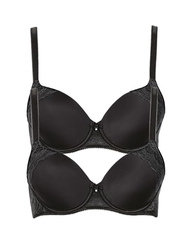 Lisca 2er Pack Schalen BH Evelyn 020228 Gr. 90E in Black von Lisca