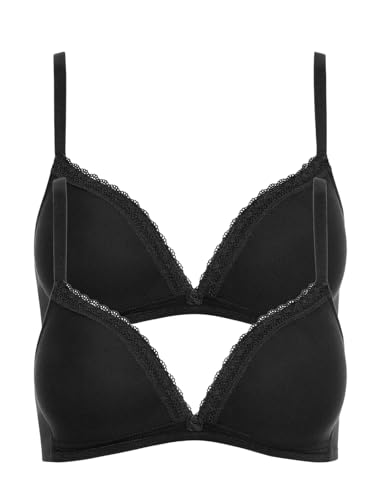 Lisca 2er Pack Triangel BH ohne Bügel INES 020285 Gr. 85B in Black von Lisca