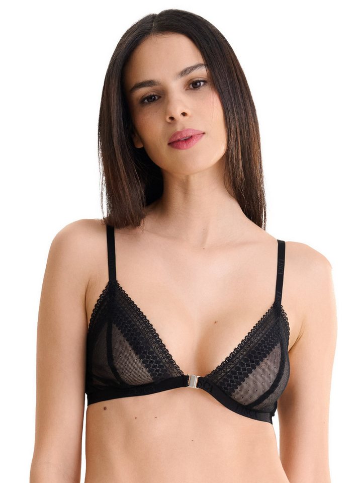 Lisca Bustier Triangel BH ohne Bügel Fusion (Stück, 1-tlg) Textil gefüttert, Uni, Materialmix von Lisca