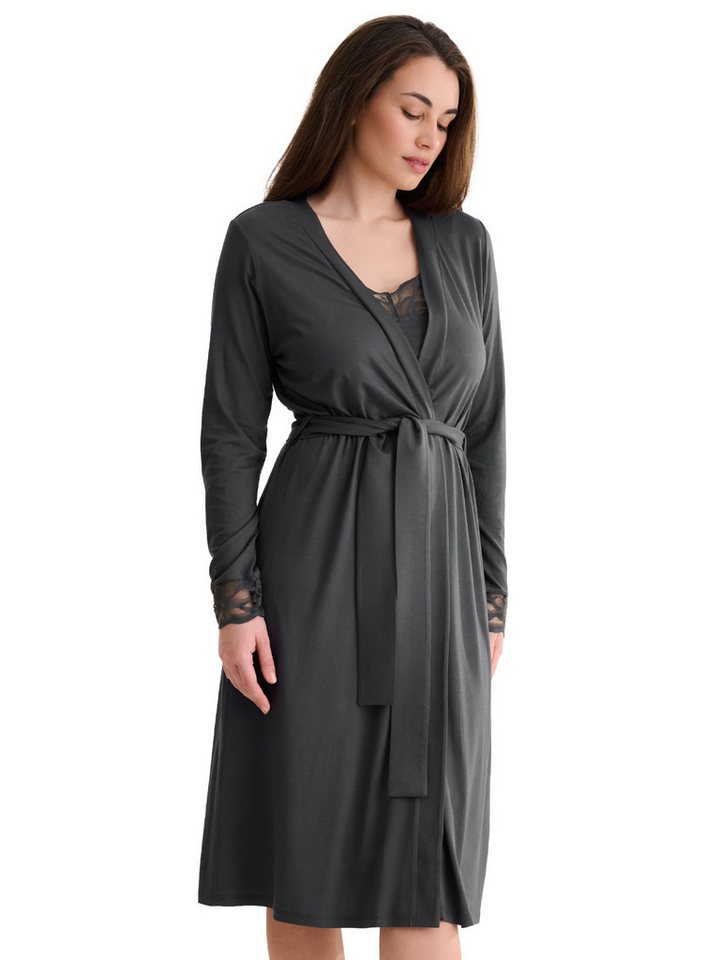 Lisca Morgenmantel Damen Morgenmantel, 100 cm Ruth, mit Viskose von Lisca