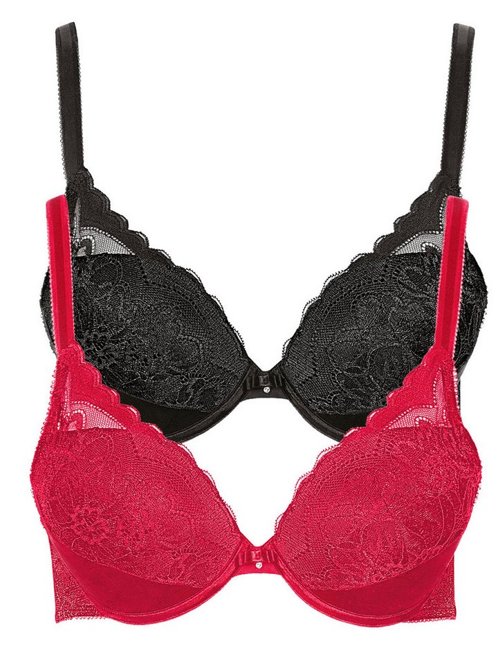 Lisca Push-up-BH 2er Pack Push up BH Evelyn (Spar-Set, 2-tlg) Push up Effekt von Lisca