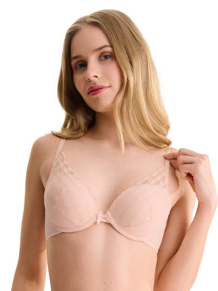 Lisca Push-up-BH Push up BH Infinity (Stück, 1-tlg) Push up Effekt, Kariert, Materialmix von Lisca
