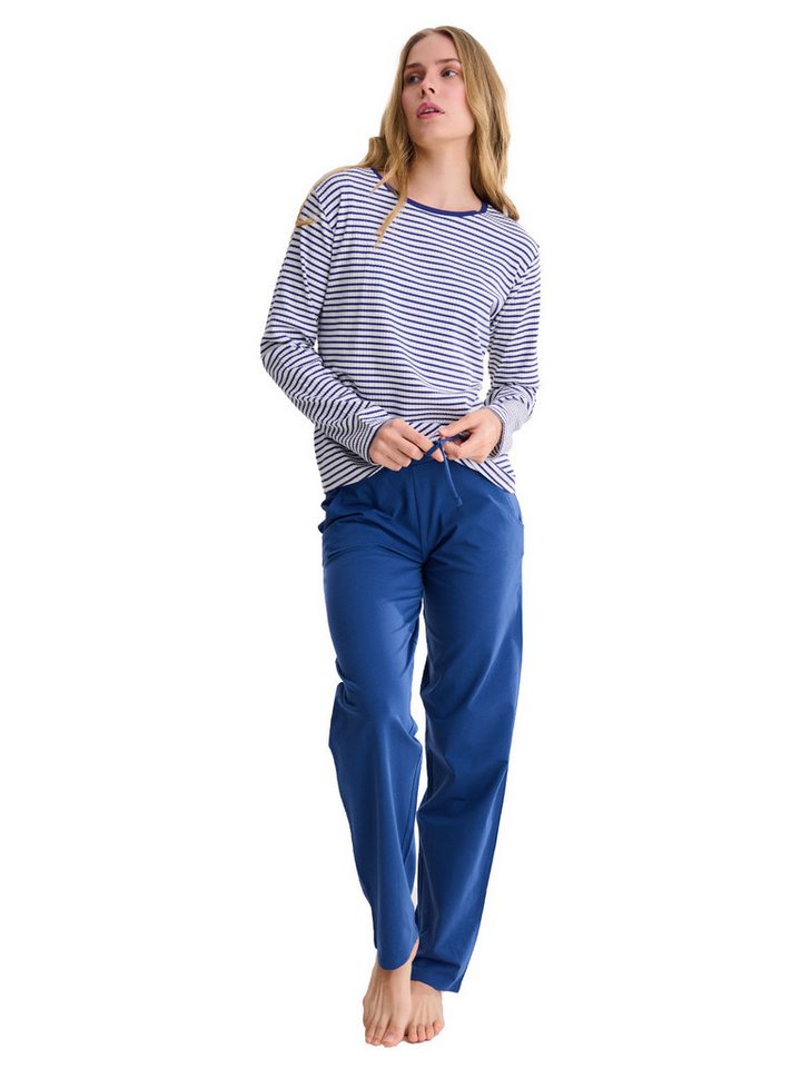 Lisca Pyjama Damen Pyjama Set lange Hose, Shirt langarm Infinit (Stück, 1 tlg) von Lisca