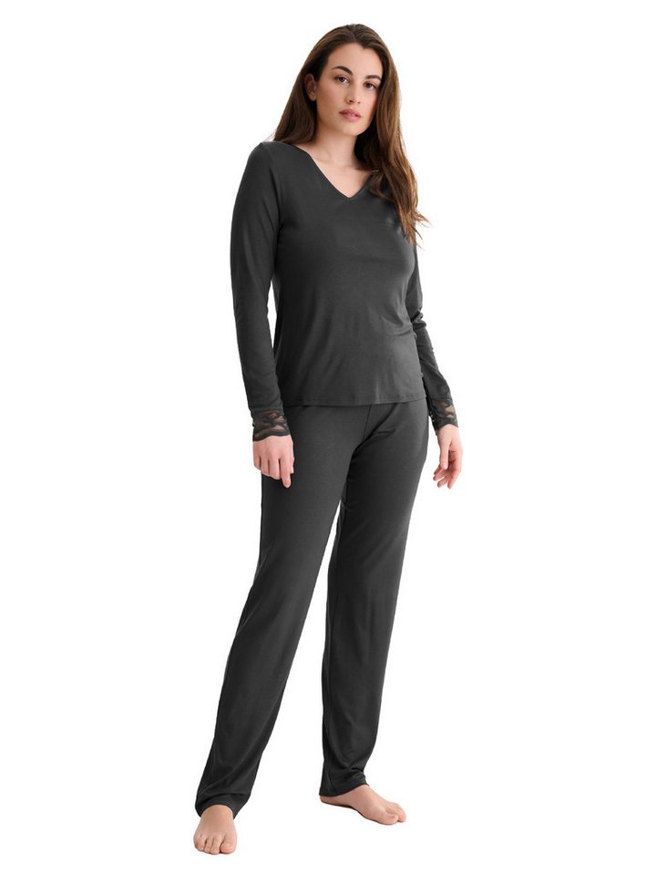 Lisca Pyjama Damen Pyjama Set lange Hose, Shirt langarm Ruth (Stück, 1 tlg) von Lisca