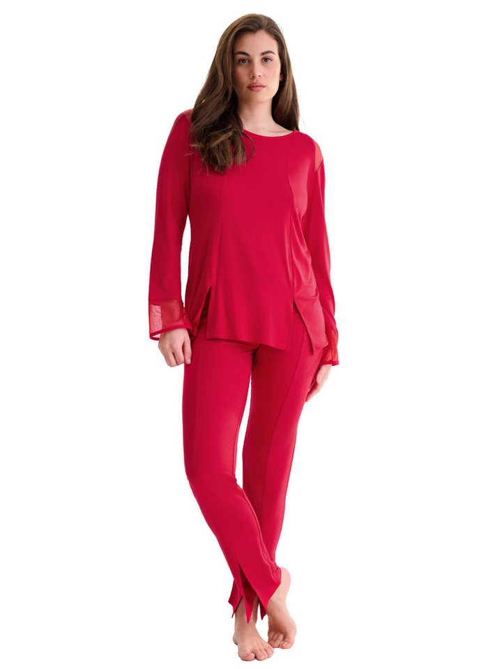 Lisca Pyjama Damen Pyjama Set lange Hose, Tunika langarm Roxann (Stück, 1 tlg) von Lisca