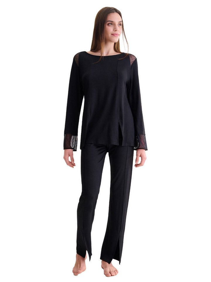 Lisca Pyjama Damen Pyjama Set lange Hose, Tunika langarm Roxann (Stück, 1 tlg) von Lisca