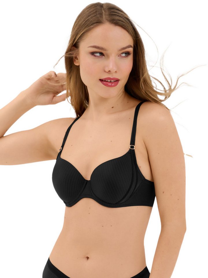 Lisca Schalen-BH Schalen BH mit Bügel Laura (Stück, 1-tlg) Schalen Cups, Microfaser, Gestreift, Basic von Lisca