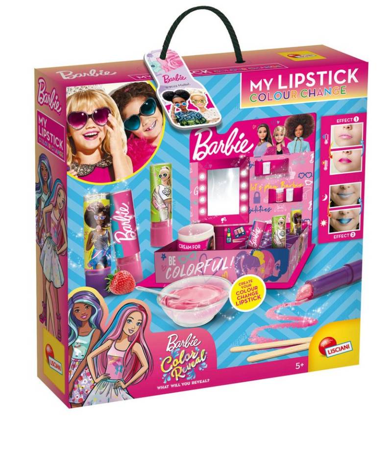 Lisciani Lippenstift Farbige Barbie Lippenstifte, mit 3D Lippenstift-Halter von Lisciani