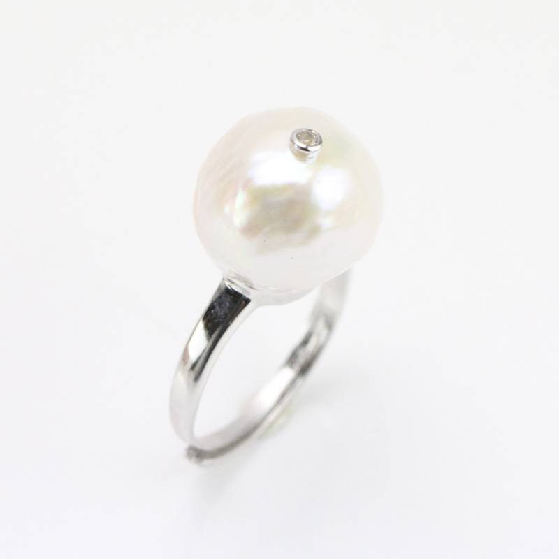 12-13 Mm Großer Barocker Perlenring Silber 925 Mit Kernperle in Der Fast Runden Größe Geriffelte Perlen Offener Ring 12-13 Mm Großer Barocker Perlenring Silber 925 Mit Kernperle in Der Fast Runden Größe Geriffelte Perlen Offener Ring von LishaPearlJewelry