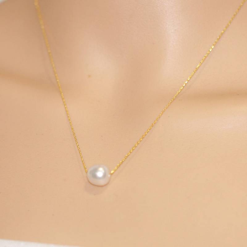 8-9 Mm Echte Südsee Perlenkette, Weiße Einzelperlenkette, 925 Silberkette, Weiße Einzelperlenkette, Salzwasserperlenkette, Perlenkette von LishaPearlJewelry