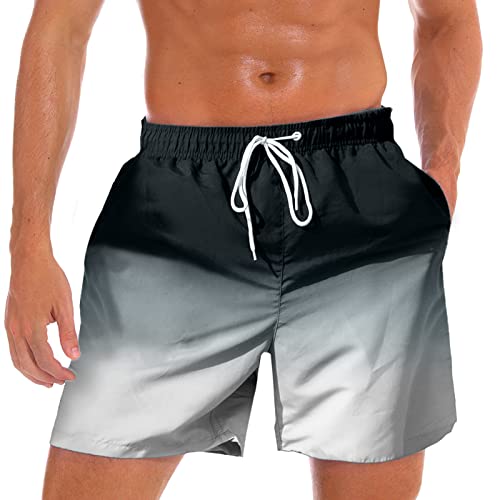 Lishang Badehose Herren Kurz Badeshorts Schnelltrocknend Boardshorts mit Tunnelzug Meshfutter Trainingsshorts Sporthose Urlaub Freizeit Strandhose Surf Short von Lishang