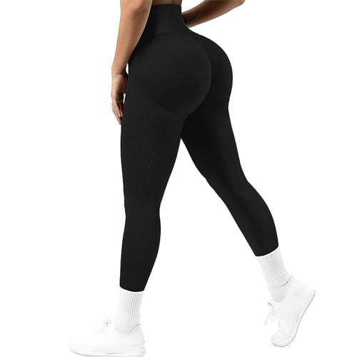 Lishang Sport Leggings Damen High Waist Blickdicht Scrunch Butt Leggings Push Up Booty Sporthose Seamless für Gym Yoga Fitness Sportleggings von Lishang