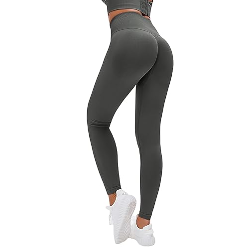 Lishang Sport Leggings Damen High Waist Blickdicht Scrunch Butt Leggings Push Up Booty Sporthose Seamless für Gym Yoga Fitness Sportleggings von Lishang