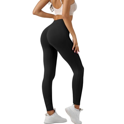 Lishang Sport Leggings Damen High Waist Blickdicht Scrunch Butt Leggings Push Up Booty Sporthose Seamless für Gym Yoga Fitness Sportleggings von Lishang