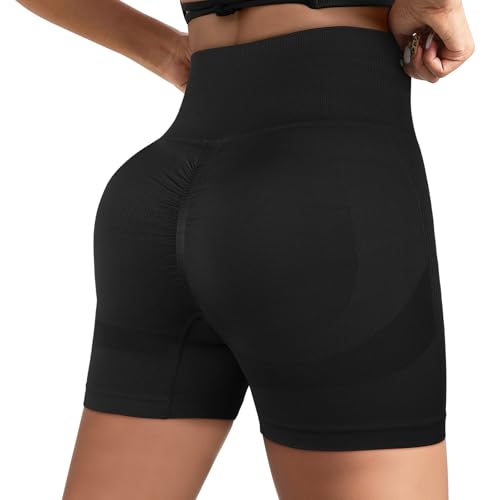 Lishang Sport Shorts Damen Sporthose Kurze Hose High Waist Scrunch Butt Leggings Push Up Gym Shorts Blickdicht Booty Sporthose Seamless für Laufhose Radlerhose Yoga Fitness Sportleggings von Lishang