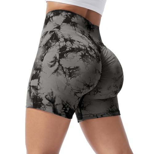 Lishang Sport Shorts Damen Sporthose Kurze Hose High Waist Scrunch Butt Leggings Push Up Gym Shorts Blickdicht Booty Sporthose Seamless für Laufhose Radlerhose Yoga Fitness Sportleggings von Lishang