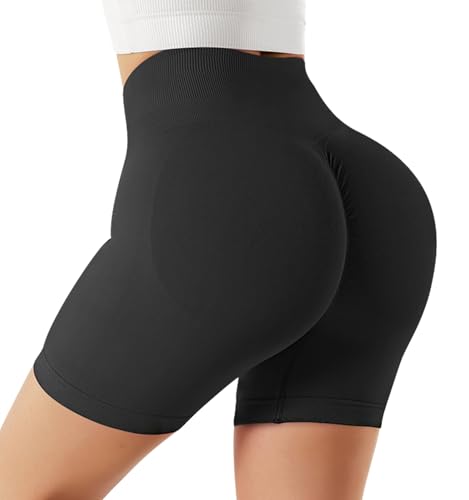 Lishang Sport Shorts Damen Sporthose Kurze Hose High Waist Scrunch Butt Leggings Push Up Gym Shorts Blickdicht Booty Sporthose Seamless für Laufhose Radlerhose Yoga Fitness Sportleggings von Lishang