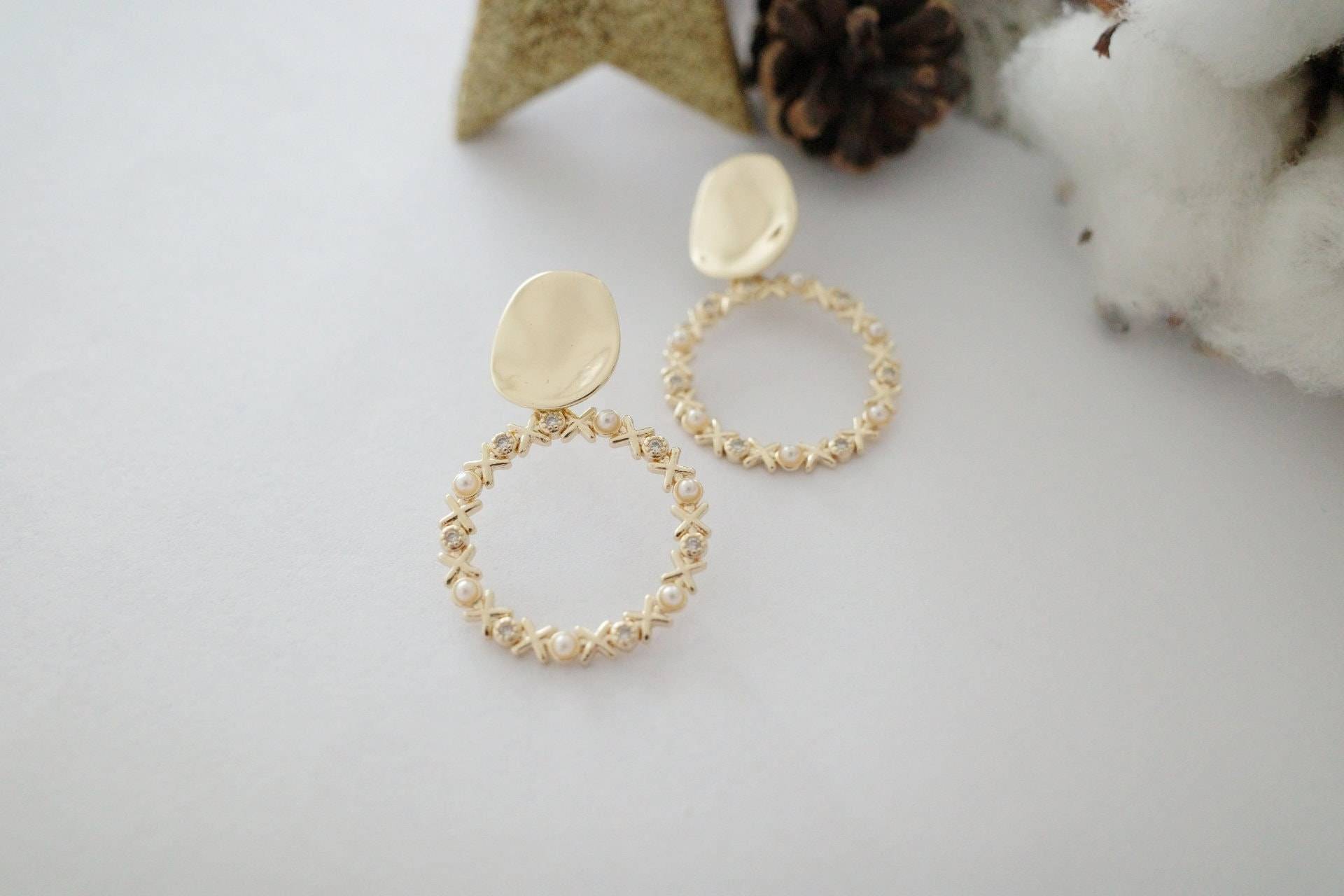Glänzende Kreis-Ohrringe - 14K Gold Vergoldet Glänzende Kreis-Ohrringe - 14K Gold Vergoldet von LishcaBoutique