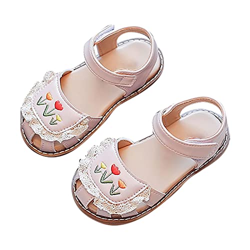 Baby Schuhe Kinder Mädchen Sandalen Lässige klebrige Schnürsenkel Leichte verstellbare Riemen Sommer kleines Kind/großes Kind Lauflernschuhe Hausschuhe (Pink, 30 Little Child) von Lishirong