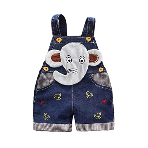 Lishirong Baby Anziehsachen Kleinkind-Baby-Mädchen-Jungen-Denim-Jeans-Overall-Jeans-Overall-Sommer für Baby-Mädchen-Jungen mit nettem 3D Babykleider Jungen (Dark Blue, 6-12 Months) von Lishirong