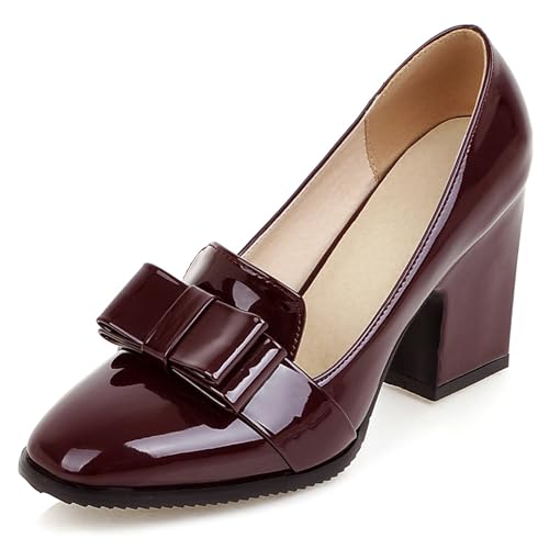 Lishoepin Damen Höhe Ferse Pumpe Shoe0127 Blockabsatz Rotwein Gr 41 EU/43Cn Lishoepin Damen Höhe Ferse Pumpe Shoe0127 Blockabsatz Rotwein Gr 41 EU/43Cn von Lishoepin