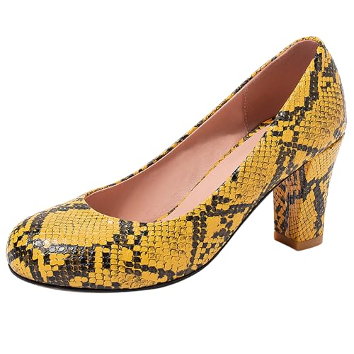 Lishoepin Damen Höhe Ferse Pumpe Shoe0170 Blockabsatz Gelb Gr 33 EU/32Cn Lishoepin Damen Höhe Ferse Pumpe Shoe0170 Blockabsatz Gelb Gr 33 EU/32Cn von Lishoepin