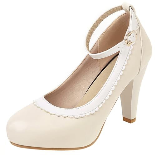 Lishoepin Damen Höhe Ferse Pumpe mit Plateau Shoe0070 Trichterabsatz Beige Gr 46 EU/48Cn Lishoepin Damen Höhe Ferse Pumpe mit Plateau Shoe0070 Trichterabsatz Beige Gr 46 EU/48Cn von Lishoepin